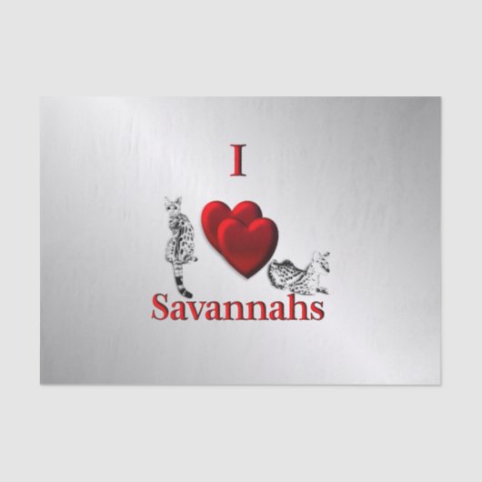 Ik hoorde Savannah Cat Silver Tissuepapier (Voorkant)