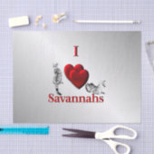 Ik hoorde Savannah Cat Silver Tissuepapier (Craft)