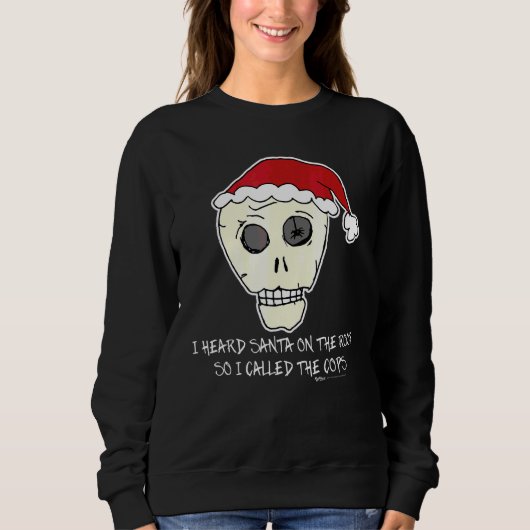 Ik hoorde Sinterklaas op het dak Scull anti Kerstm Trui (Voorkant)