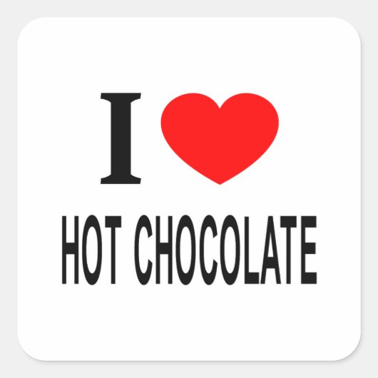 IK ❤️ HOT CHOCOLAAT IK HOE CHOCOLAAT IK HEART HO VIERKANTE STICKER (Voorkant)