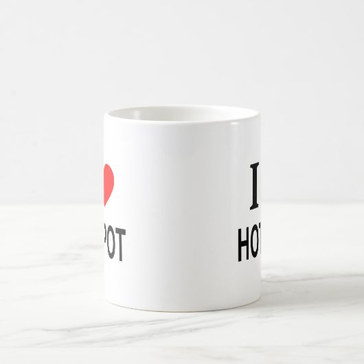 Ik ❤️ HOT POT Ik HOU VAN HOT POT Ik HEART HOT POT Koffiemok (Center)