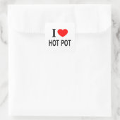 Ik ❤️ HOT POT Ik HOU VAN HOT POT Ik HEART HOT POT Vierkante Sticker (Tas)