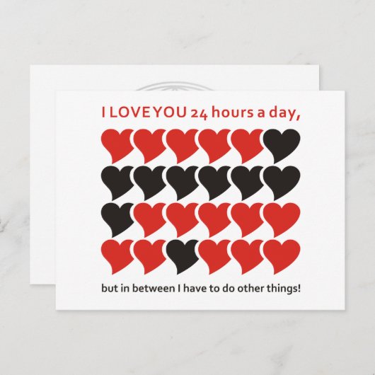 Ik hou 24 uur per dag van je briefkaart (Voorkant / Achterkant)