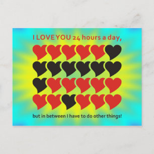 Ik hou 24 uur per dag van je gele cyaanshine briefkaart