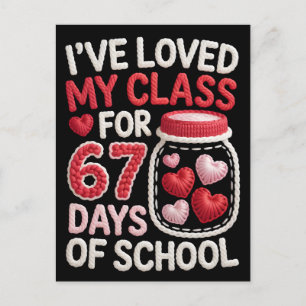 Ik hou al 67 dagen van mijn klas feestdagenkaart