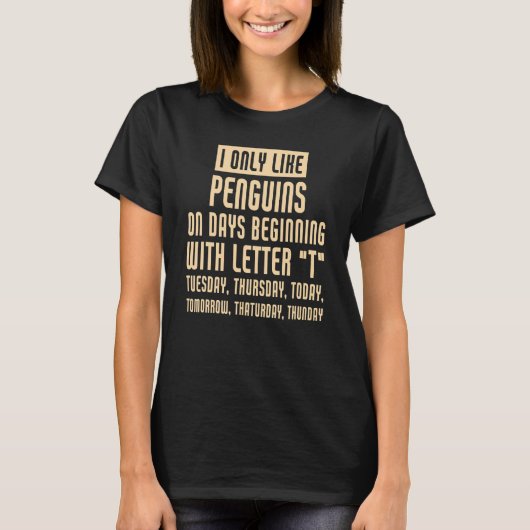 Ik hou alleen van pinguïns t-shirt (Voorkant)
