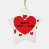 Ik hou altijd van je en altijd keramisch ornament (Rechts)