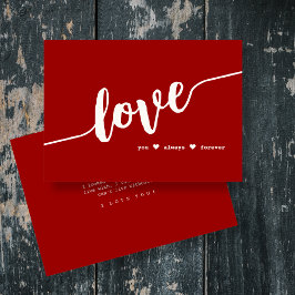 "Ik hou altijd van je" Red Script Kaart