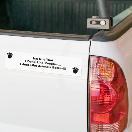 Ik hou beter van dieren bumpersticker (Op Truck)