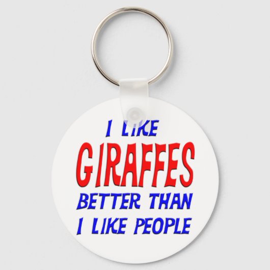 Ik hou beter van Giraffes dan ik van mensen Sleute Sleutelhanger (Voorkant)