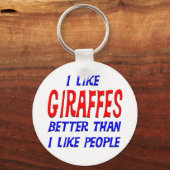Ik hou beter van Giraffes dan ik van mensen Sleute Sleutelhanger (Voorkant)