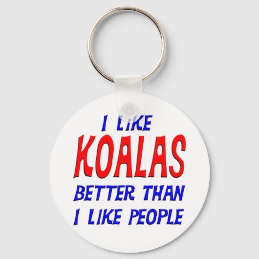 Ik hou beter van Koalas dan van mensen Sleutelhang Sleutelhanger (Voorkant)