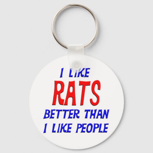 Ik hou beter van ratten dan van mensen Sleutelhang Sleutelhanger (Voorkant)