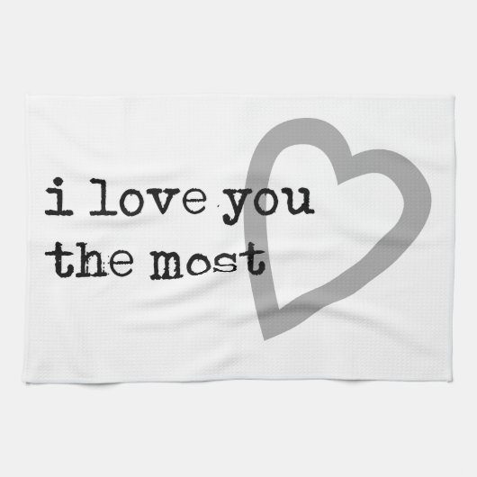 ik hou de meeste van jou cute hart theedoek (Horizontaal)