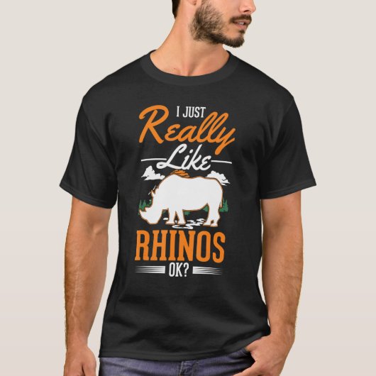 Ik hou echt heel veel van neushoorns Rhinoceros T-shirt (Voorkant)