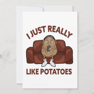 Ik hou echt van aardappelen - Cute Potato Feestdagenkaart