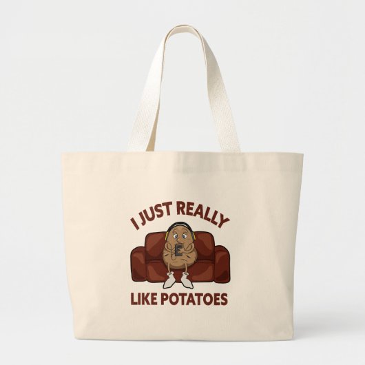 Ik hou echt van aardappelen. grote tote bag (Voorkant)