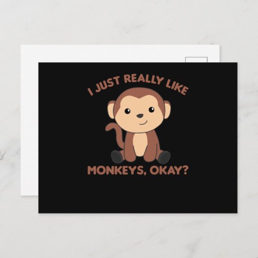 Ik hou echt van apen. briefkaart (Voorkant / Achterkant)