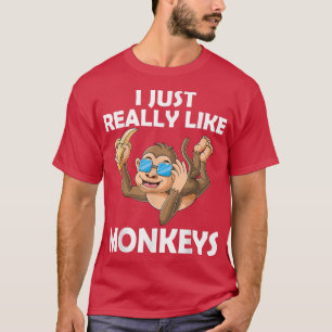 Ik hou echt van apen met bananen t-shirt