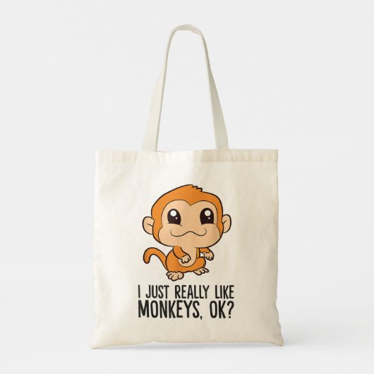 Ik hou echt van apen, oké grappige aap tote bag (Achterkant)