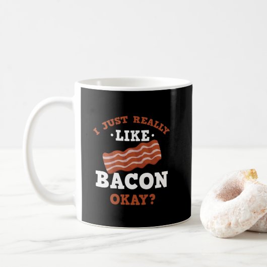 Ik hou echt van Bacon Funny Quote Mok (Met donut)