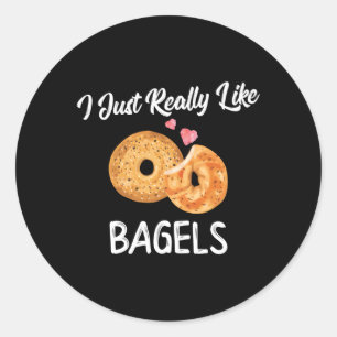 Ik hou echt van Bagels National Bagel Day Foodi Ronde Sticker