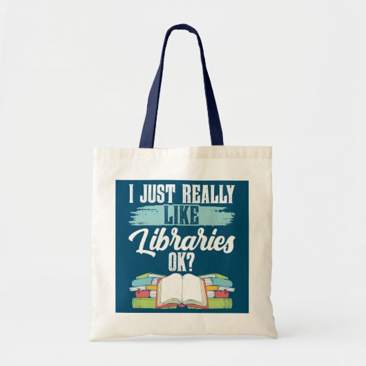 Ik hou echt van bibliotheken OK Boeken Librarian Tote Bag (Voorkant)