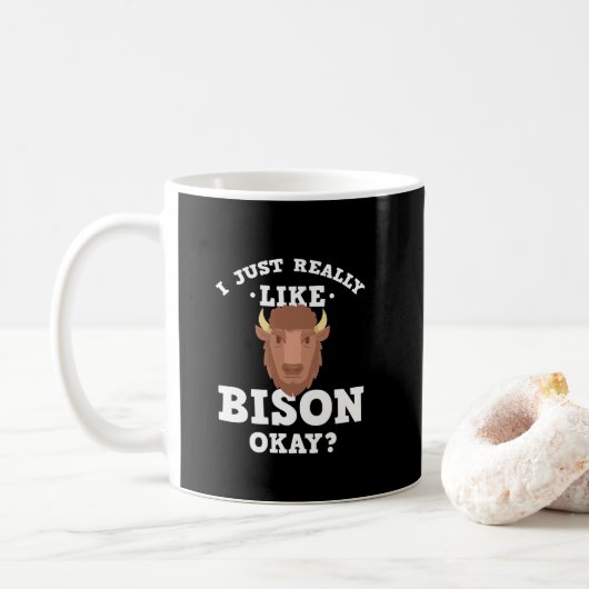 Ik hou echt van Bison Funny Quote Mok (Met donut)