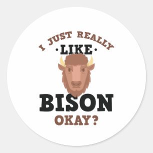 Ik hou echt van Bison Funny Quote Sticker