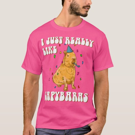 Ik hou echt van Capybara Birthday T-shirt (Voorkant)