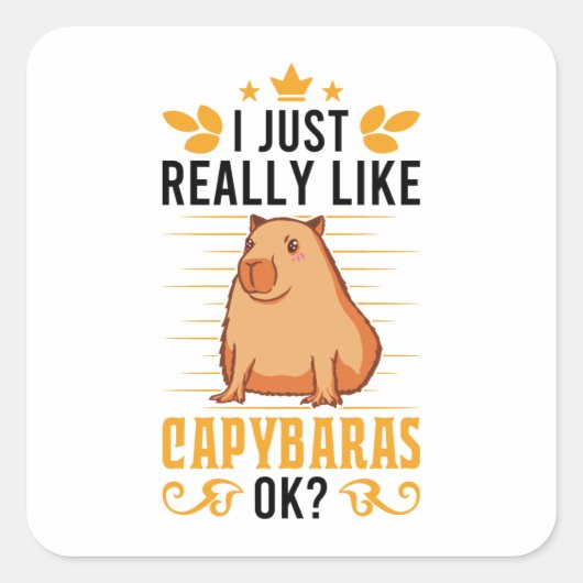 Ik hou echt van Capybaras OK Capybara Vierkante Sticker (Voorkant)