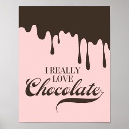 Ik hou echt van Chocolate Valentijn Poster Sign.
