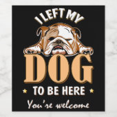 Ik hou echt van de Franse Bulldog Lover Wine La Wijn Etiket (Enkel label)