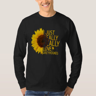 Ik hou echt van de Greyhounds Women Mannen Dog Sun T-shirt