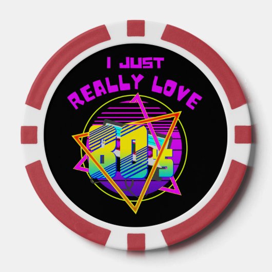 Ik hou echt van de jaren 80 poker chips (Voorkant)