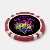 Ik hou echt van de jaren 80 poker chips (Enkel)