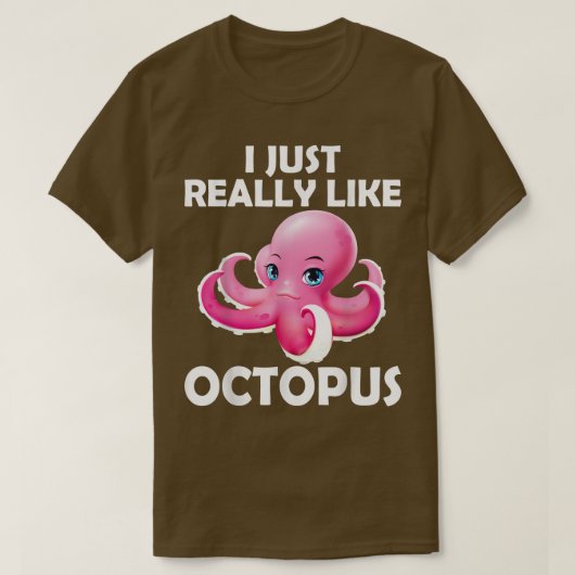Ik hou echt van de Octopus Cute Octopus Zee Ocean T-shirt (Design voorkant)