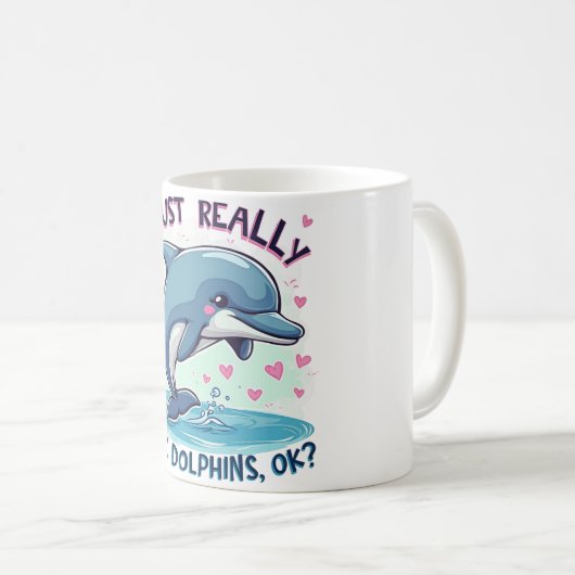 Ik hou echt van dolfijnen koffiemok (Voorkant rechts)