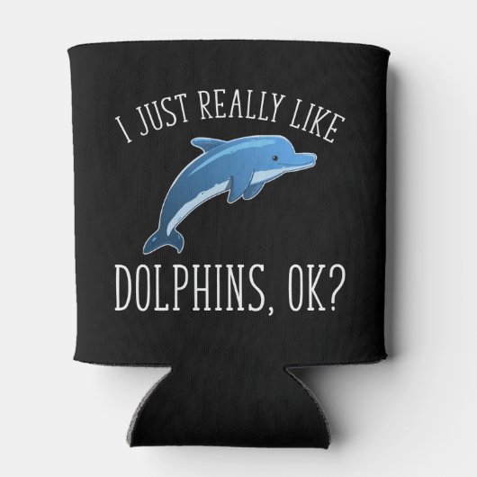 Ik hou echt van dolfijnen, oké? blikjeskoeler (Achterkant)