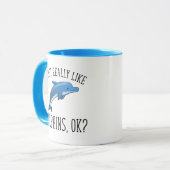 Ik hou echt van dolfijnen, oké? mok (Voorkant links)