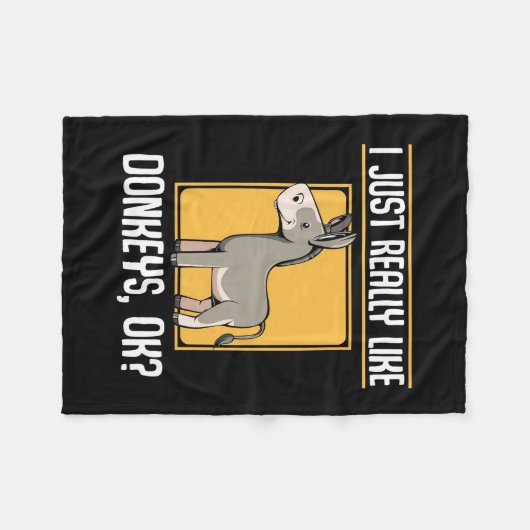 Ik hou echt van Donkeys Fleece Deken (Voorkant (Horizontaal))