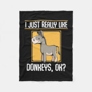 Ik hou echt van Donkeys Fleece Deken