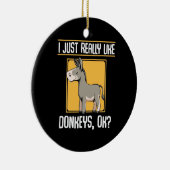 Ik hou echt van Donkeys Keramisch Ornament (Rechts)