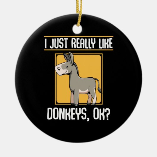 Ik hou echt van Donkeys Keramisch Ornament (Voorkant)
