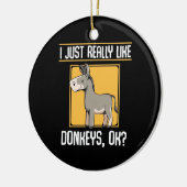 Ik hou echt van Donkeys Keramisch Ornament (Links)