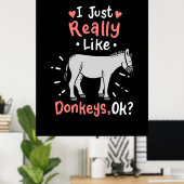Ik hou echt van Donkeys Poster (Thuiskantoor)