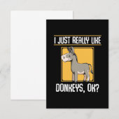 Ik hou echt van Donkeys RSVP Kaartje (Voorkant / Achterkant)