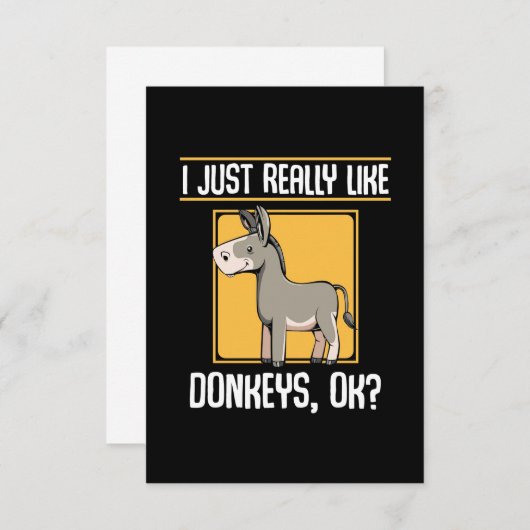 Ik hou echt van Donkeys RSVP Kaartje (Voorkant / Achterkant)
