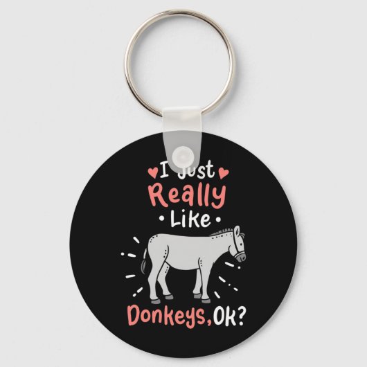 Ik hou echt van Donkeys Sleutelhanger (Voorkant)
