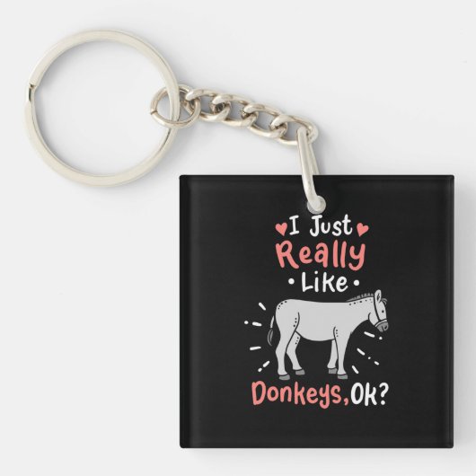 Ik hou echt van Donkeys Sleutelhanger (Voorkant)